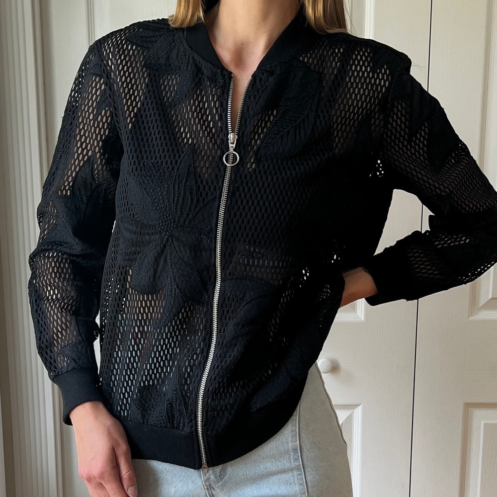 Como Black Bomber Mesh Jacket